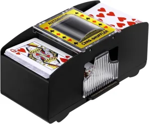 1-2 Decks Automatic Card Shuffler, Battery-Operated Electric Poker Shuffler for Texas Hold'em, Poker, Home Card Games, Blackjack, Home Party Club Game