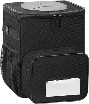 1 PC Car Trash Can, Leak-Proof Storage Bag, Hanging Multipurpose Car Trash Bag, Collapsible Car Tissue Holder, Universal Waterproof Pockets Accessories (Black)