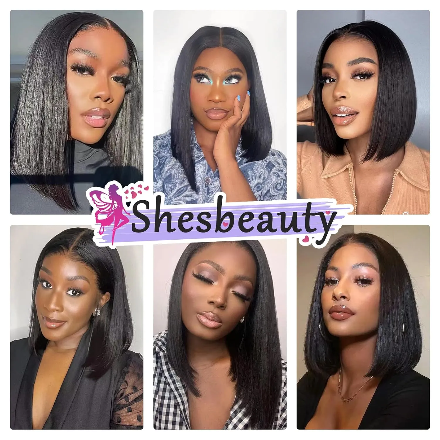 10 Inch Bob Wig Human Hair 13x4 HD Lace Front Wigs Human Hair Pre Plucked Short Bob Wig Lace Frontal Wigs for Black Women 180% Density Glueless Straight Human Hair Wig Natural Color