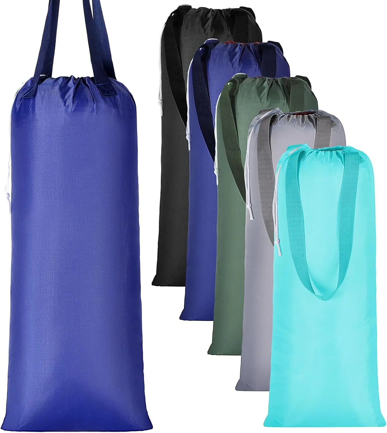 10 Pcs Nylon Laundry Bag with Handle 27 x 13 in Travel Laundry Bag Large Dirty Laundry Bag with Drawstring Washable Travel Laundry Bag with Handle and Drawstring for Travel Clothes Storage