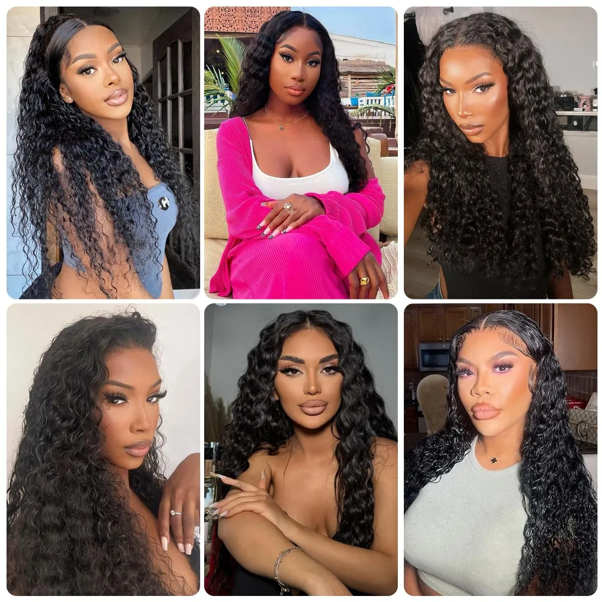 10A Deep Wave Bundles with Closure 16 18 20 14 Inch Wet and Wavy Brazilian Virgin Human Hair 3 Bundles with HD Lace Closure 100% Unprocessed Curly Human Hair Bundles with Lace Closure Natural Color