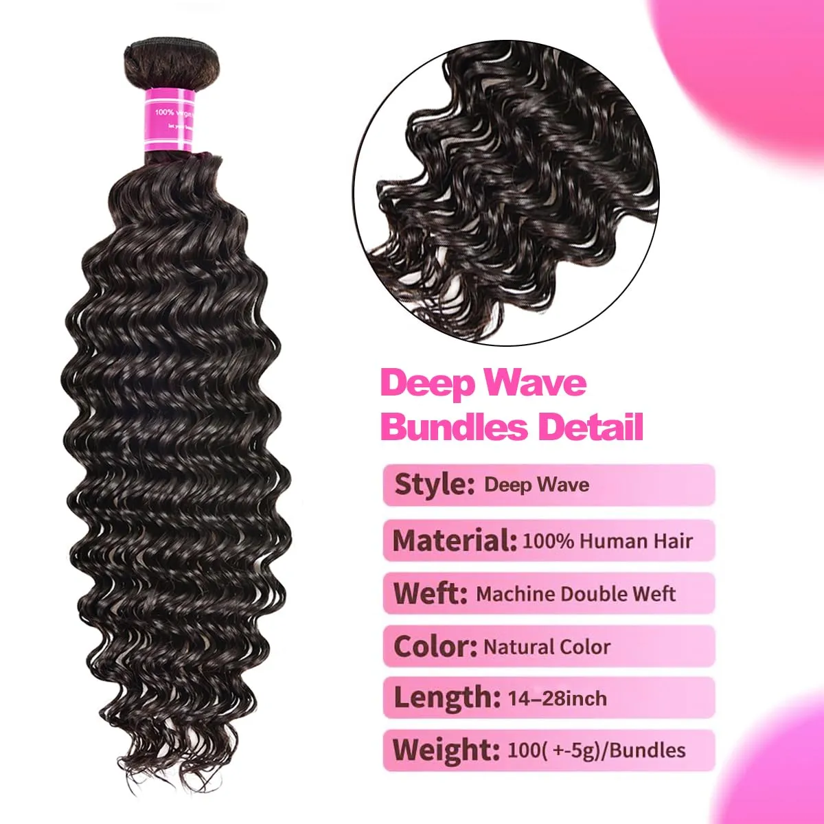10A Deep Wave Bundles with Closure 16 18 20 14 Inch Wet and Wavy Brazilian Virgin Human Hair 3 Bundles with HD Lace Closure 100% Unprocessed Curly Human Hair Bundles with Lace Closure Natural Color