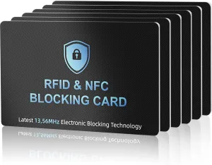 12 Pack RFID Blocking Card, Safecard NFC Debit Credit Card Passport Protector, Entire Wallet Protection Blocker Set for Men & Women, Smart Slim Design Perfectly fits in Wallet and Purse (Blackblue)