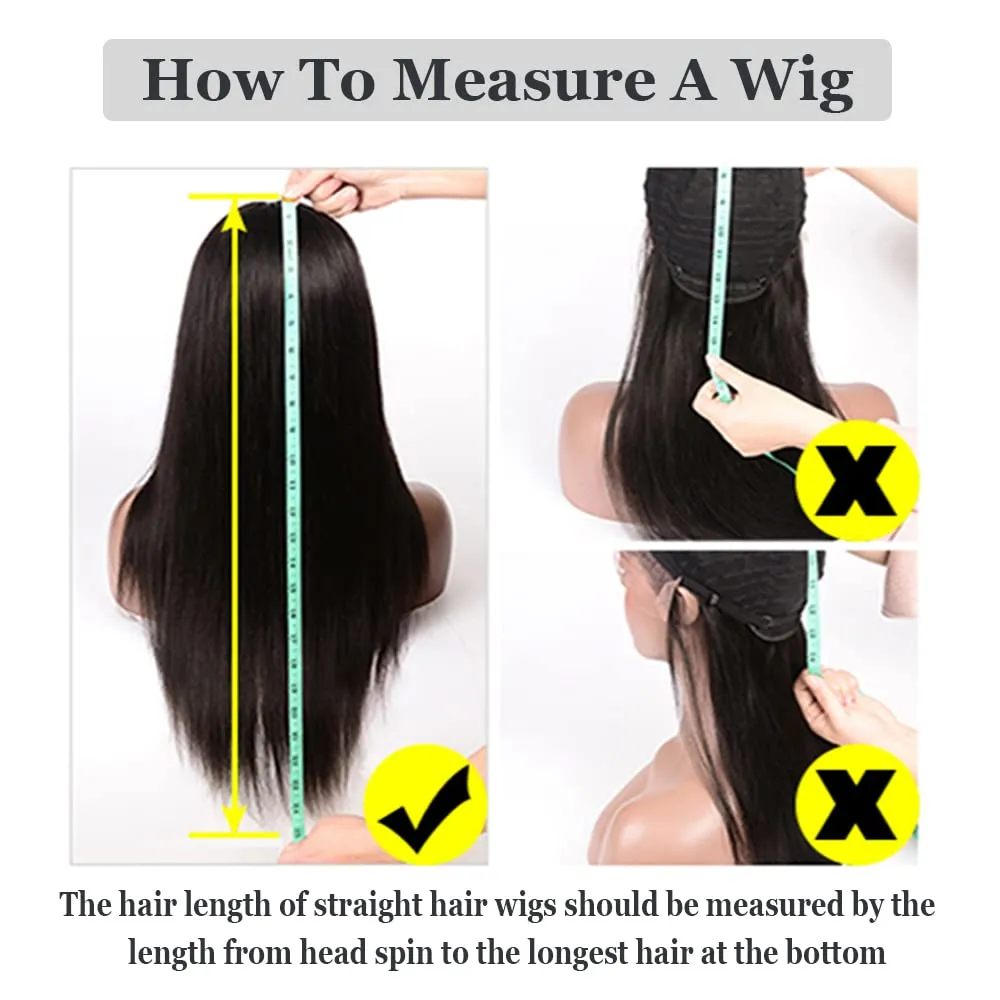 13x6 Straight Lace Front Wigs Human Hair 28 Inch HD Transparent Lace Frontal Wigs Pre Plucked with Baby Hair 200 Density100% Human Hair for Black Women Natural Color