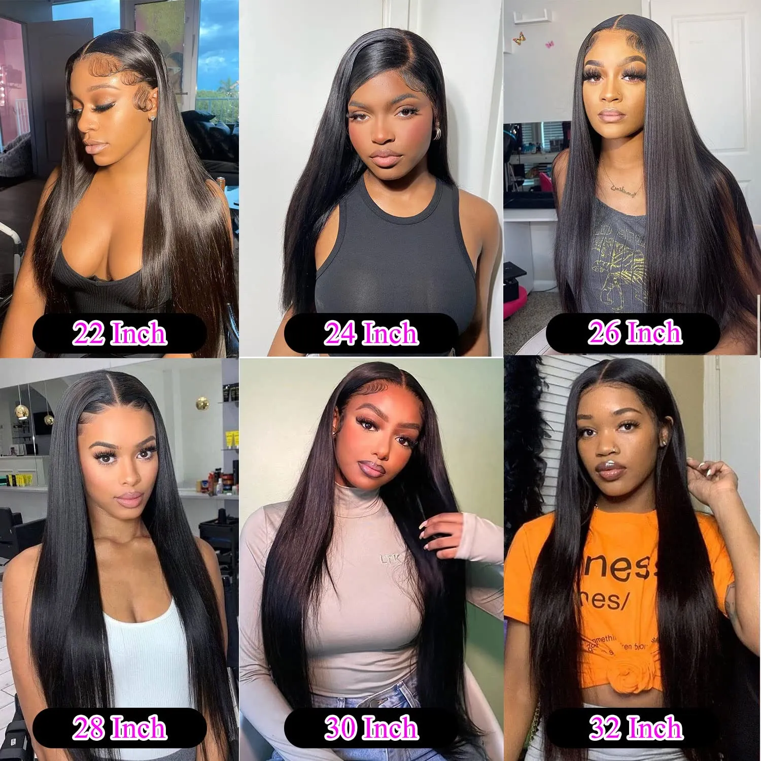13x6 Straight Lace Front Wigs Human Hair 28 Inch HD Transparent Lace Frontal Wigs Pre Plucked with Baby Hair 200 Density100% Human Hair for Black Women Natural Color