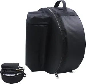 14 inch Snare Drum Bag,Waterproof Padded Snare Drum Cases with Backpack for Accessories,Adjustable Shoulder Straps Protable Travel Drum Case (Black, 17.5 x 17.5 x 6.7 inches （Fits 14-inch drums）)