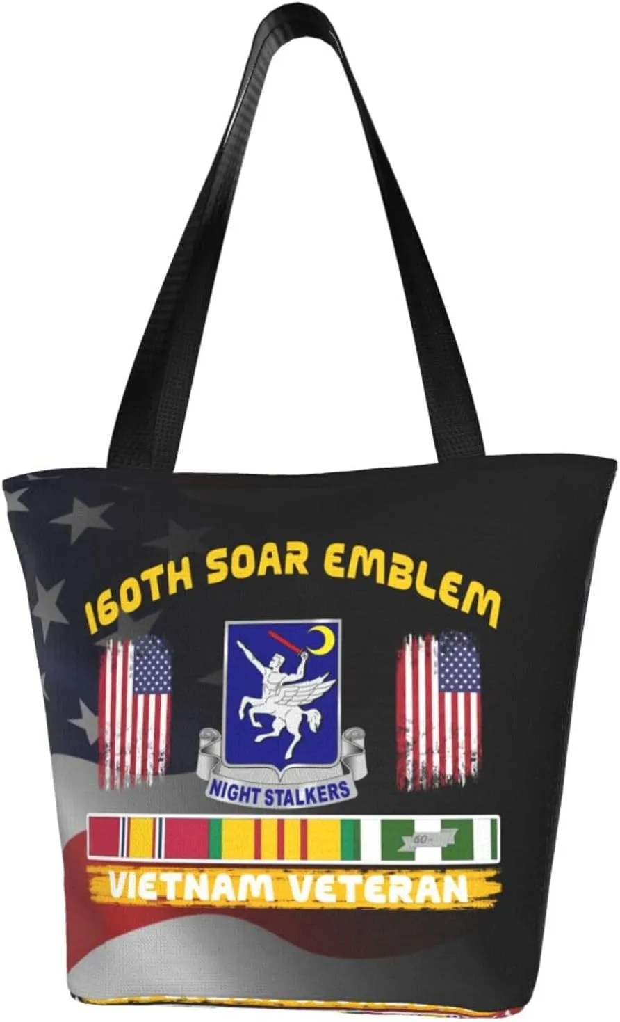 160th Soar Emblem Vietnam Veteran Fashion Shoulder Bag Large Capacity For Man Or Woman