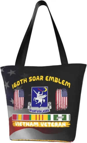 160th Soar Emblem Vietnam Veteran Fashion Shoulder Bag Large Capacity For Man Or Woman
