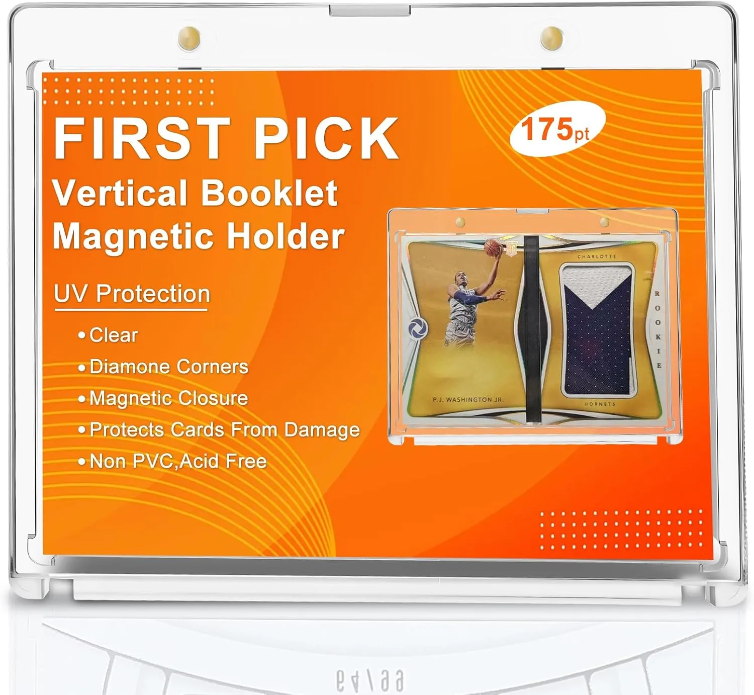 175pt Vertical Booklet Card Case - UV Protection Magnetic Case, Perfect Tactical and National Treasure Cards, 3 Card Packs