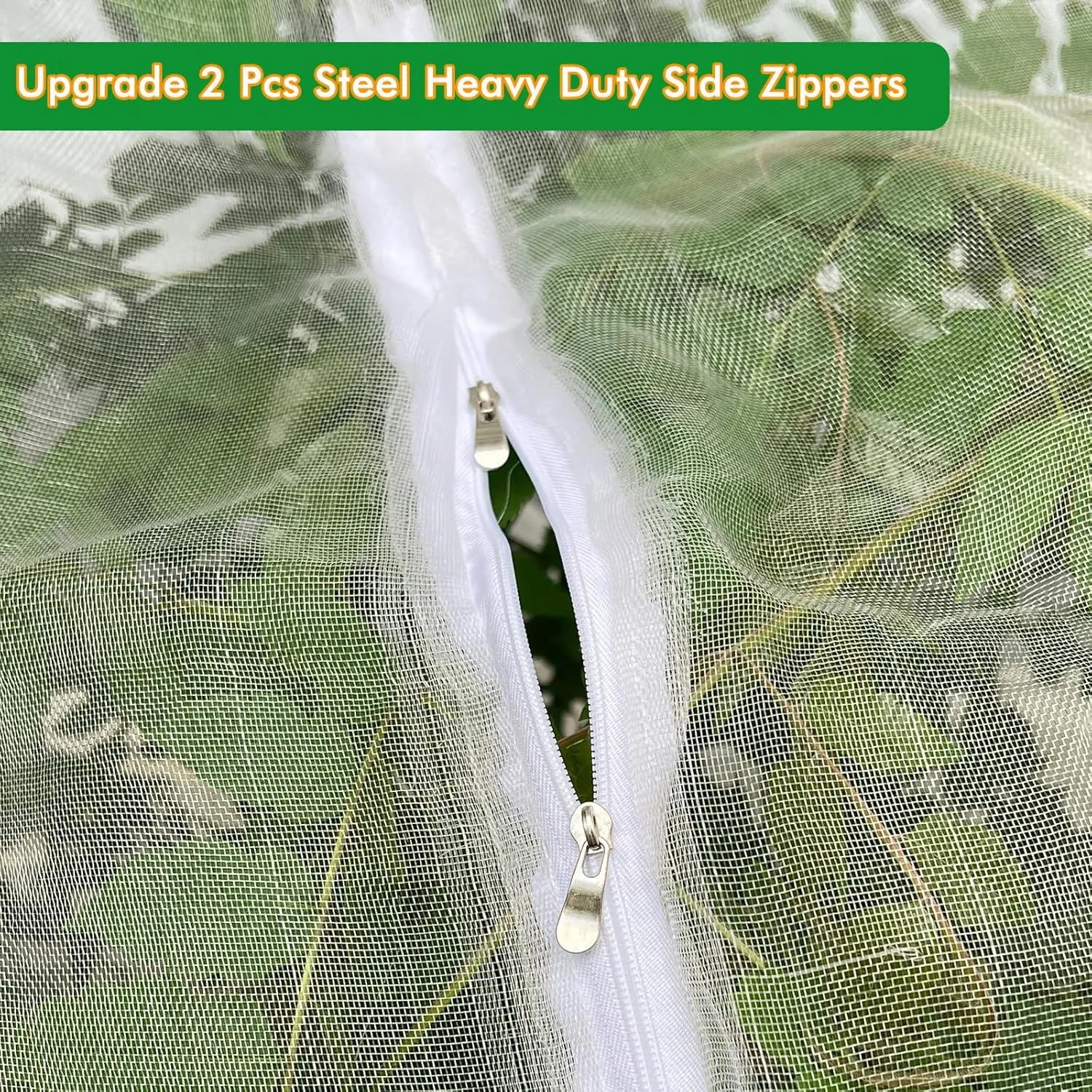 2 Pack 8.2x6.6Ft Large Fruit Tree Netting, Bird Netting for Garden with Zipper and Drawstring, Garden Netting Pest Barrier Plant Cover Protection Fruits Blueberry Citrus for Preventing Deer Squirrel