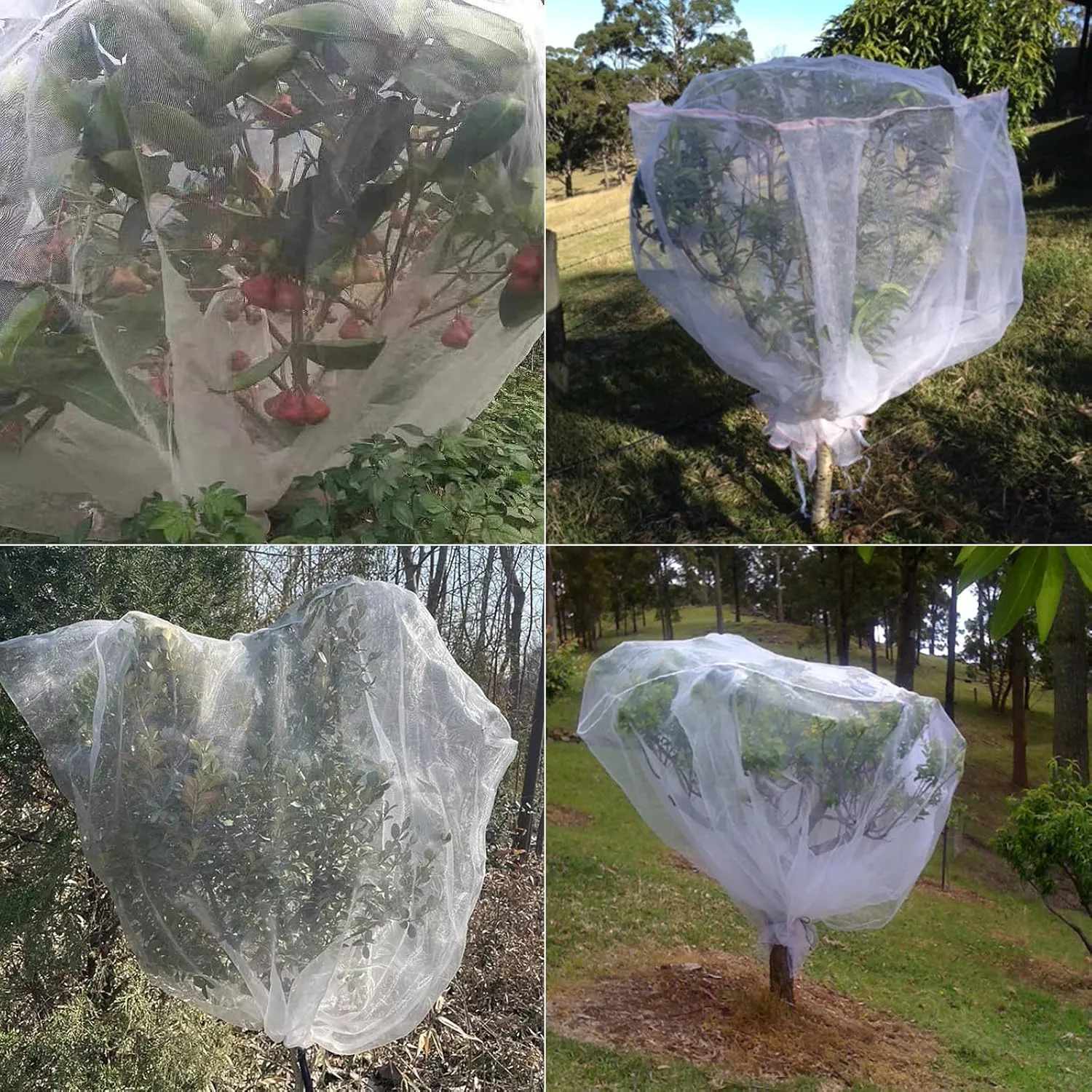 2 Pack 8.2x6.6Ft Large Fruit Tree Netting, Bird Netting for Garden with Zipper and Drawstring, Garden Netting Pest Barrier Plant Cover Protection Fruits Blueberry Citrus for Preventing Deer Squirrel