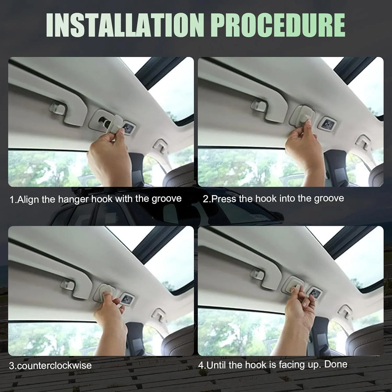 2 PCS Car Clothes Hooks, Locking Design Swivel Mounted Hooks, Multifunctional Roof Clothes Storage Accessory, Compatible with Volvo XC60 XC40 XC90 V90 S90 (Grey)