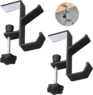 2025 2Pcs Black Purse Hook for Table - Easy to Carry, Flexible Installation, Ideal for Hanging Purses, Hangers, Sponge Holders, and Hooks with Clips