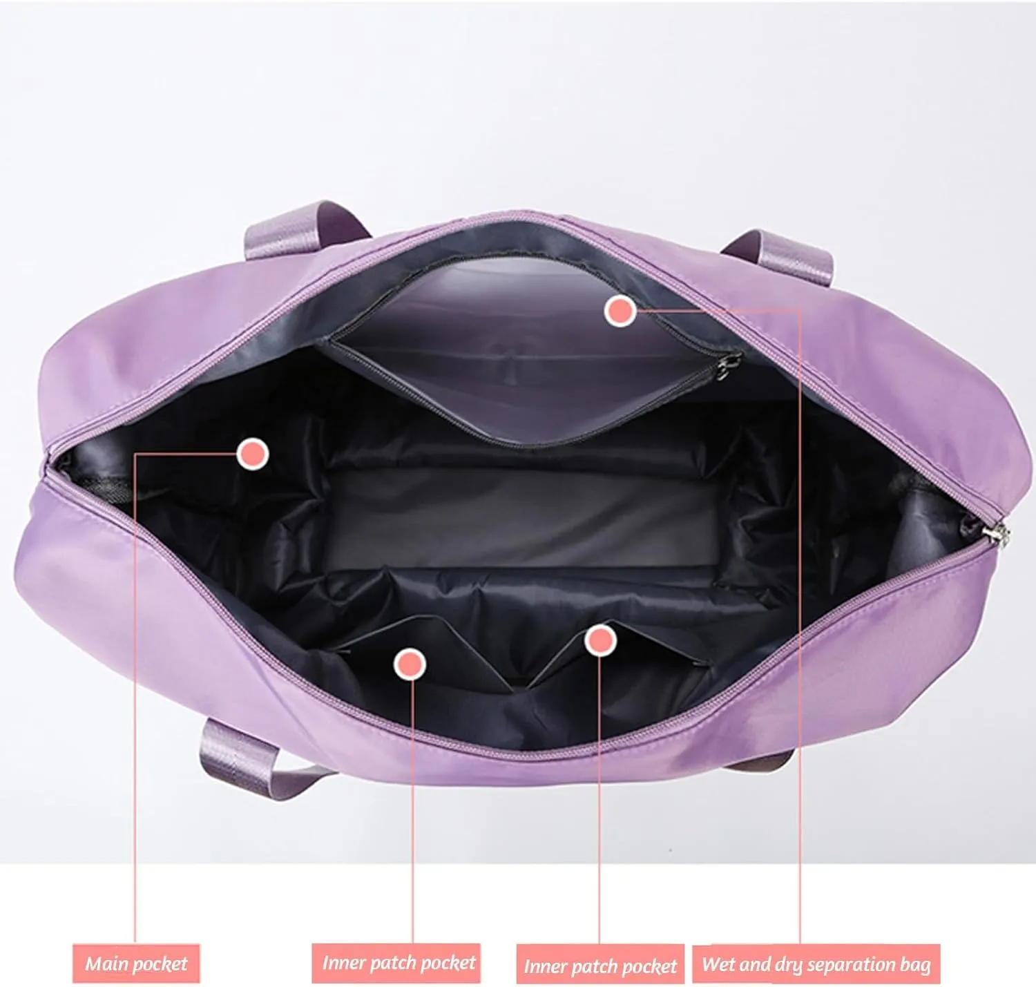 2025 new large capacity travel bag - universal wheel removable, Expandable Foldable Duffle Bag,Large Capacity Wide-Open, Dry and Wet Separation (dark blue)