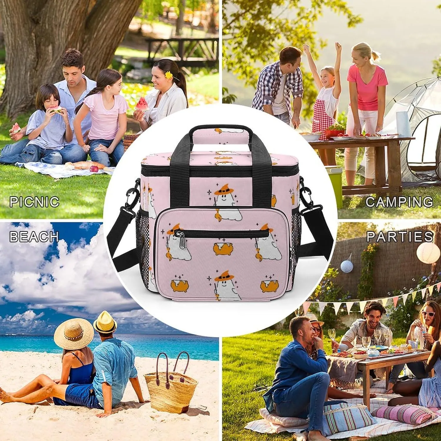 22.5L Waterproof Soft Cooler BagInsulated Lunch Box for Camping Fishing Beach Road Trips