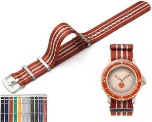 22mm Canvas Nylon Straps For Blancpain X Swatch, Replacement Nylon Watch Band For Watches Blancpain X Watch Band - Multiple Colors