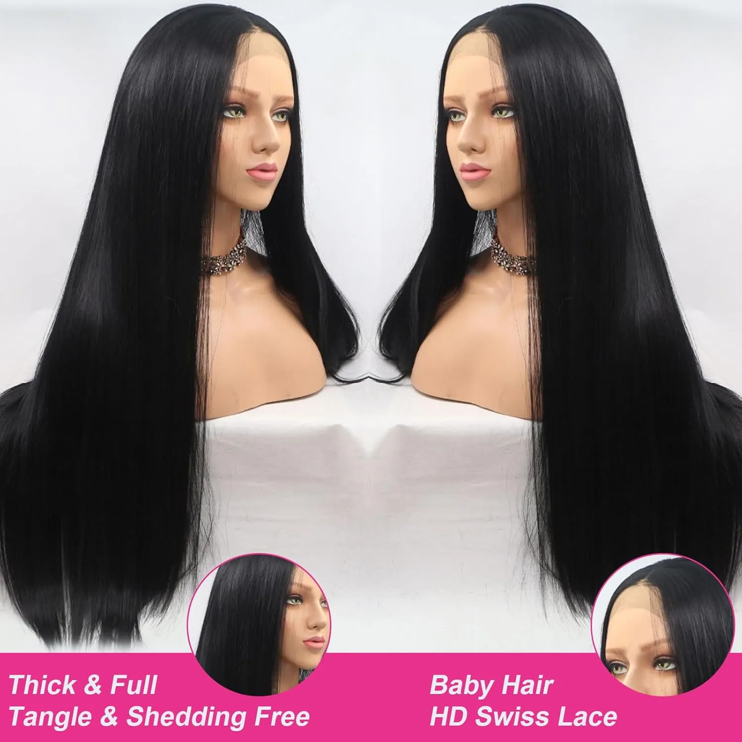 28 Inch Straight Lace Front Wigs Human Hair 180% Density 13x6 HD Transparent Glueless Wigs Human Hair Pre Plucked Lace Frontal Wigs Human Hair Wigs For Women
