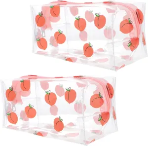 2Pcs Clear Makeup Bag Travel Toiletry Container for Cosmetics Portable and Durable Storage for Purse Transparent Design for Easy Access