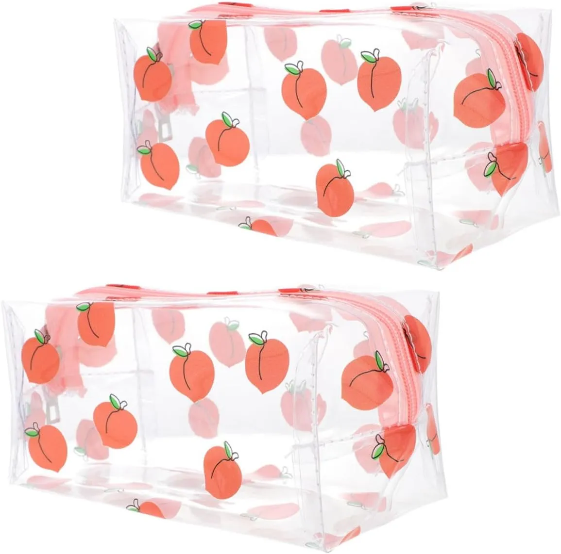 2Pcs Clear Makeup Bag Travel Toiletry Container for Cosmetics Portable and Durable Storage for Purse Transparent Design for Easy Access