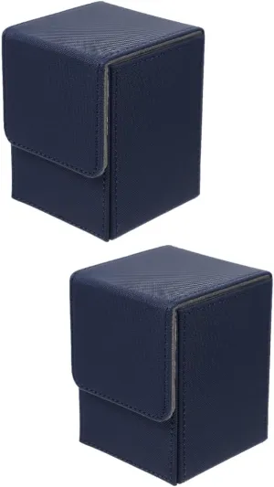 2pcs Pu Leather Cards Storage Box Compact Organizer for Game Cards Scratch-resistant Design Smooth Edges Lightweight Case for Home Travel
