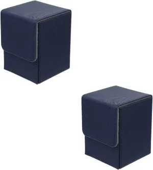 2pcs Pu Leather Cards Storage Box Gaming Cards Holder Case Compact Design for Game Night and Collectors