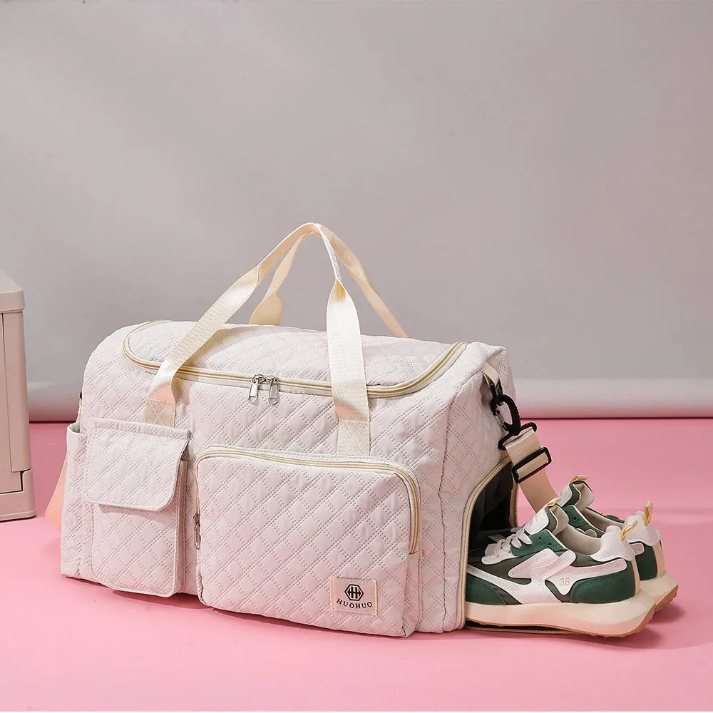 2Pieces Large-Capacity Women's Maternity Storage Bag Suitcase Additional Bag Boarding Bag Sports Fitness Bag Can Be Worn on One Shoulder and Cross-Body and Water-Repellent
