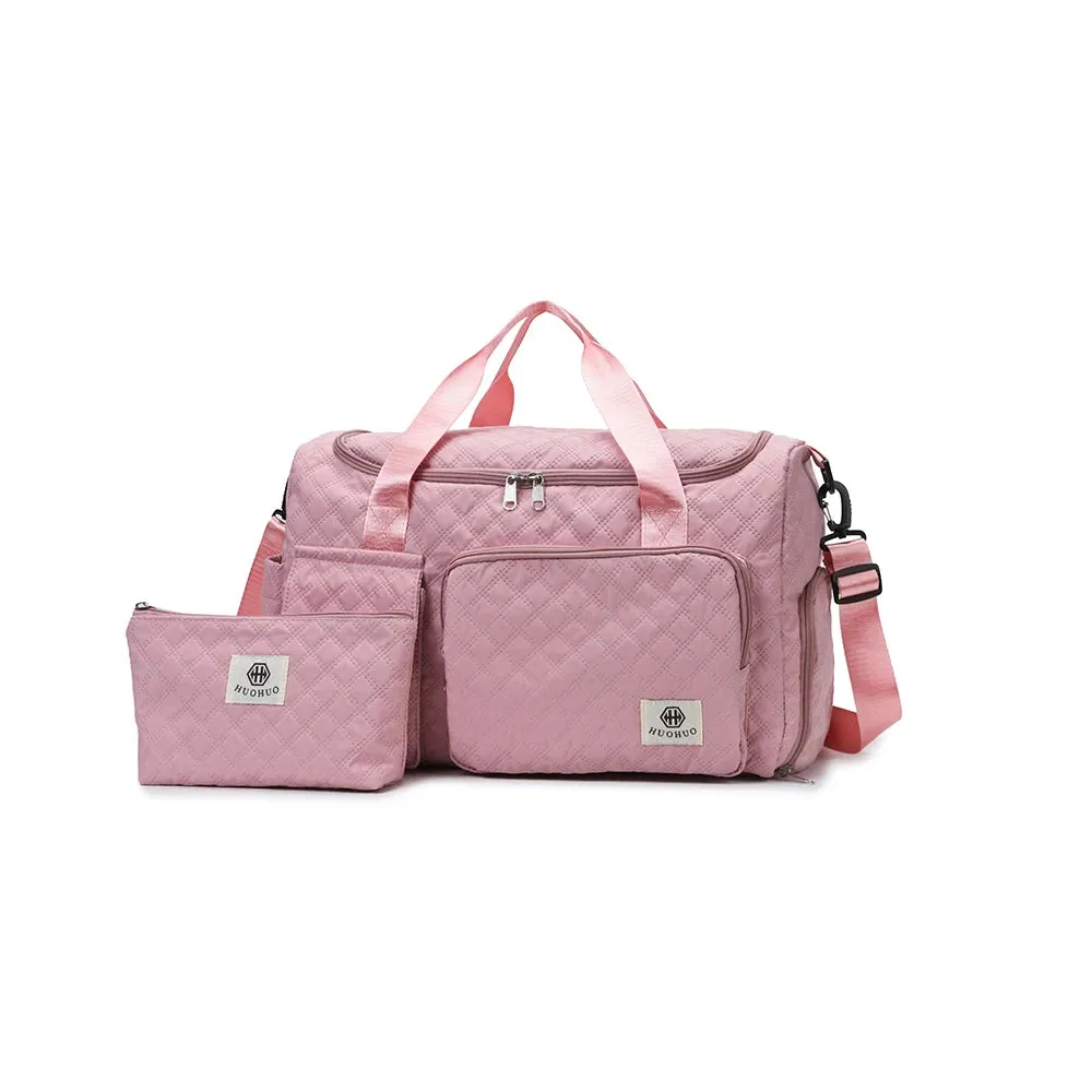 2Pieces Large-Capacity Women's Maternity Storage Bag Suitcase Additional Bag Boarding Bag Sports Fitness Bag Can Be Worn on One Shoulder and Cross-Body and Water-Repellent