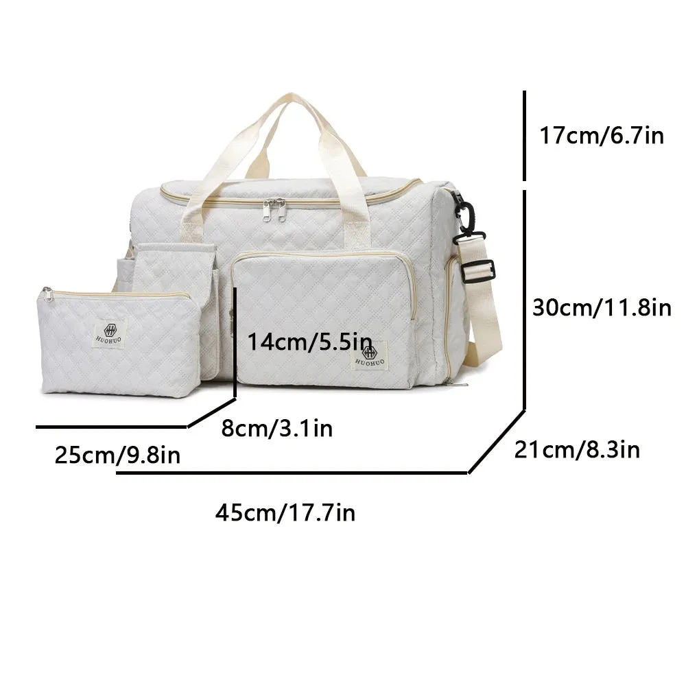 2Pieces Large-Capacity Women's Maternity Storage Bag Suitcase Additional Bag Boarding Bag Sports Fitness Bag Can Be Worn on One Shoulder and Cross-Body and Water-Repellent