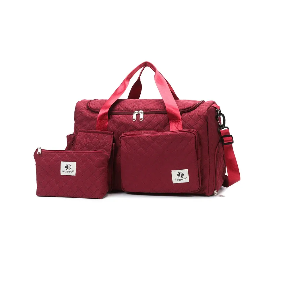 2Pieces Large-Capacity Women's Maternity Storage Bag Suitcase Additional Bag Boarding Bag Sports Fitness Bag Can Be Worn on One Shoulder and Cross-Body and Water-Repellent