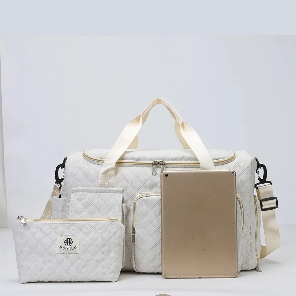 2Pieces Large-Capacity Women's Maternity Storage Bag Suitcase Additional Bag Boarding Bag Sports Fitness Bag Can Be Worn on One Shoulder and Cross-Body and Water-Repellent