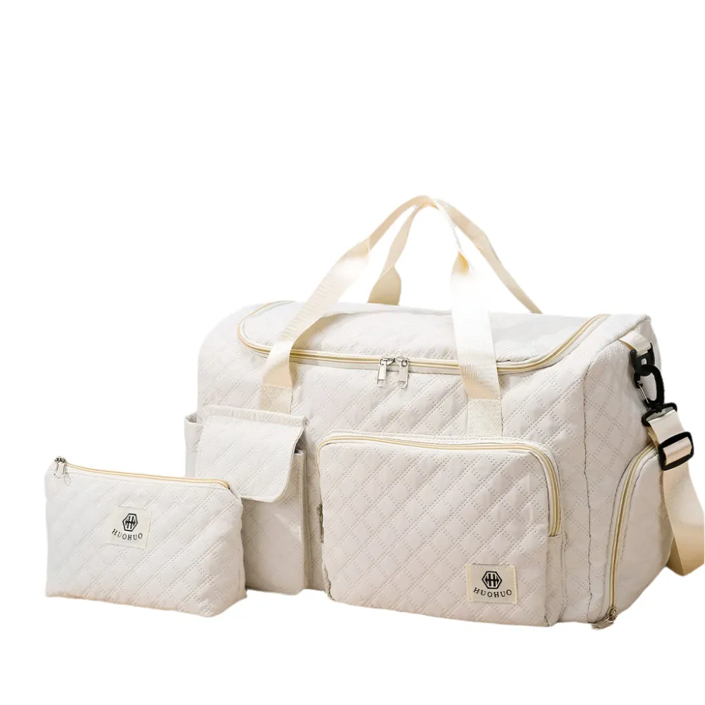 2Pieces Large-Capacity Women's Maternity Storage Bag Suitcase Additional Bag Boarding Bag Sports Fitness Bag Can Be Worn on One Shoulder and Cross-Body and Water-Repellent