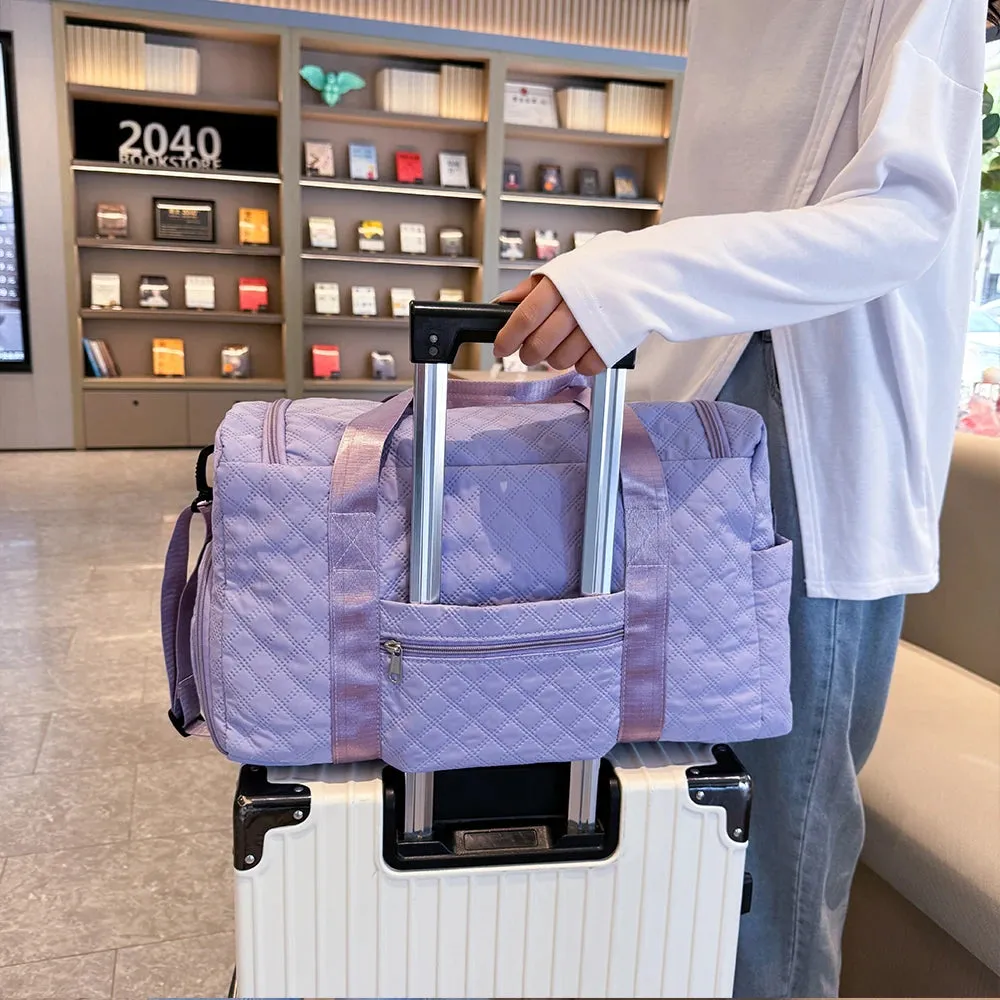 2Pieces Large-Capacity Women's Maternity Storage Bag Suitcase Additional Bag Boarding Bag Sports Fitness Bag Can Be Worn on One Shoulder and Cross-Body and Water-Repellent