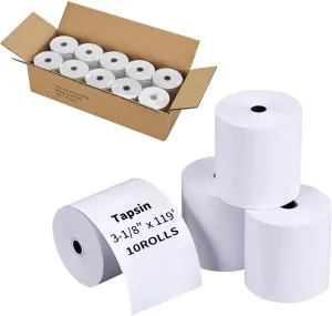 3-1/8" x 119' Thermal Receipt Paper, Pos Receipt Paper, Cash Register Rolls, Receipt Roll for 80mm Thermal POS Printer, 10 Rolls