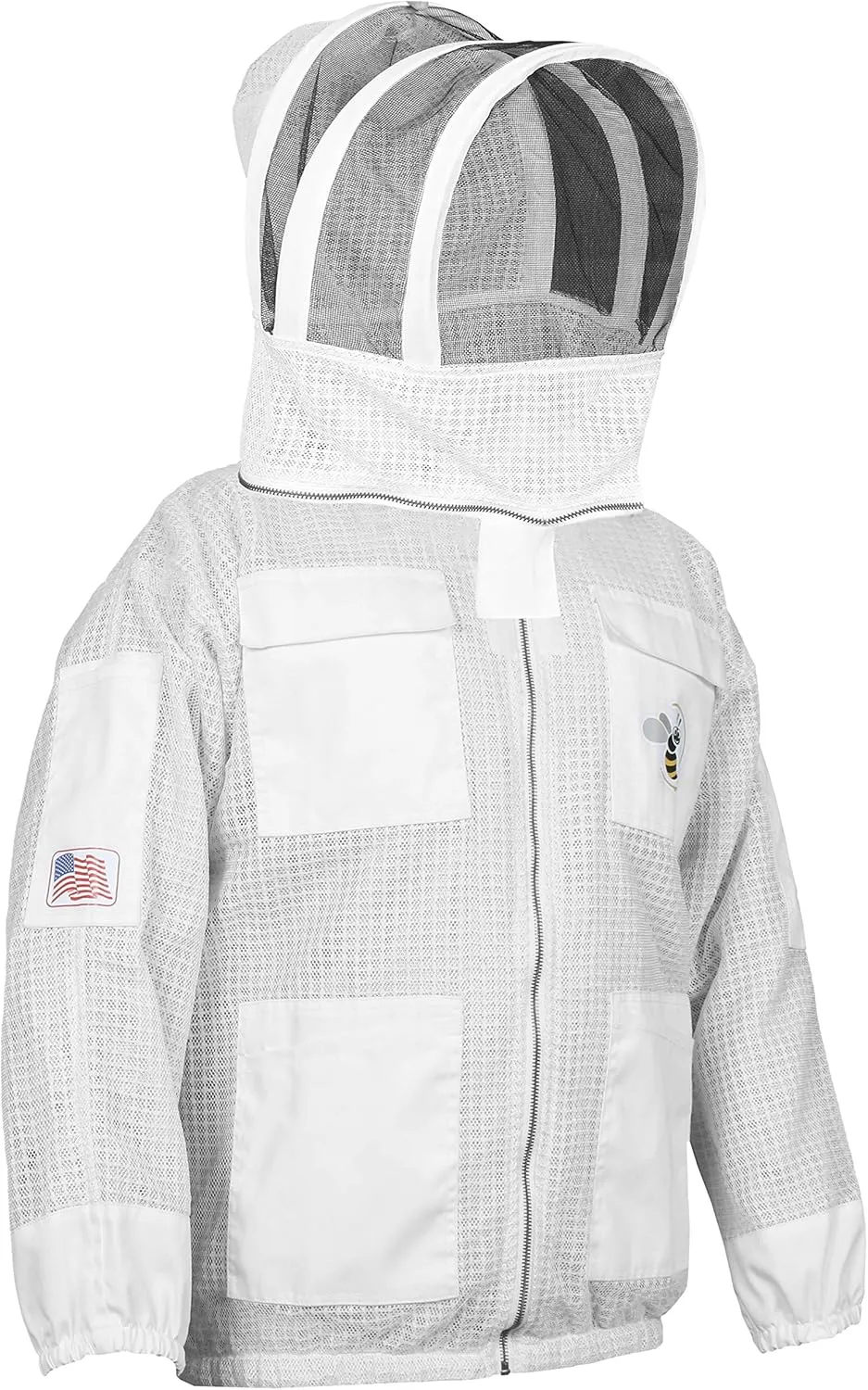 3 Layer Ultra Ventilated Mesh & Twill Cotton Bee Beekeeper Beekeeping Jacket Fencing Veil