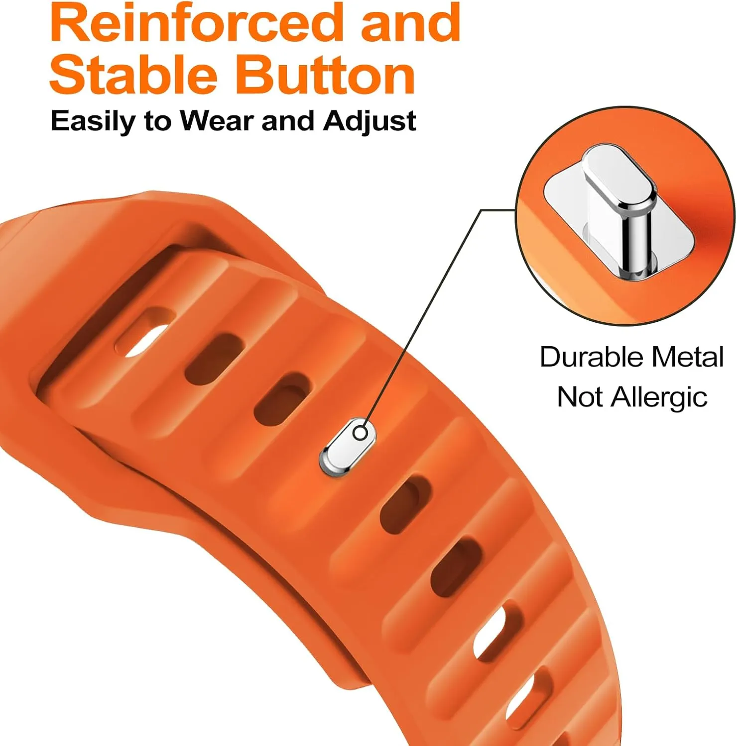 3 Pack Sport Band Compatible with Apple Watch Ultra Band 49mm Men Women, Adjustable Waterproof Silicone Strap for iWatch Series for iWatch Series Ultra2/Ultra1 SE/9/8/7/6/5/4/3/2/1, Orange/White/Black