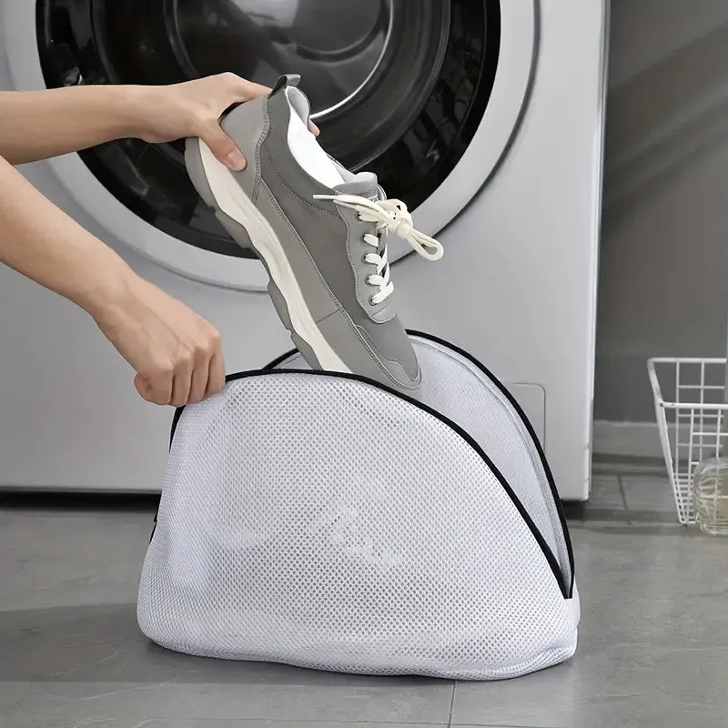 3-Piece Set: Mesh Shoe Laundry Bags with Zip Closure