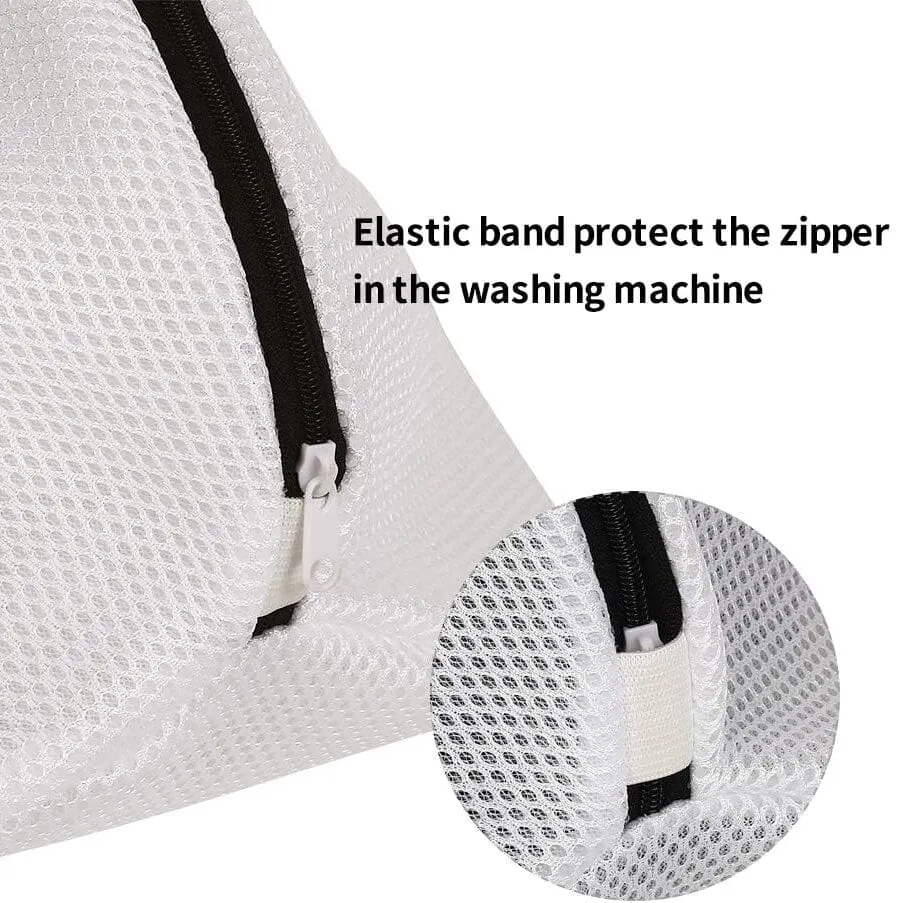 3-Piece Set: Mesh Shoe Laundry Bags with Zip Closure