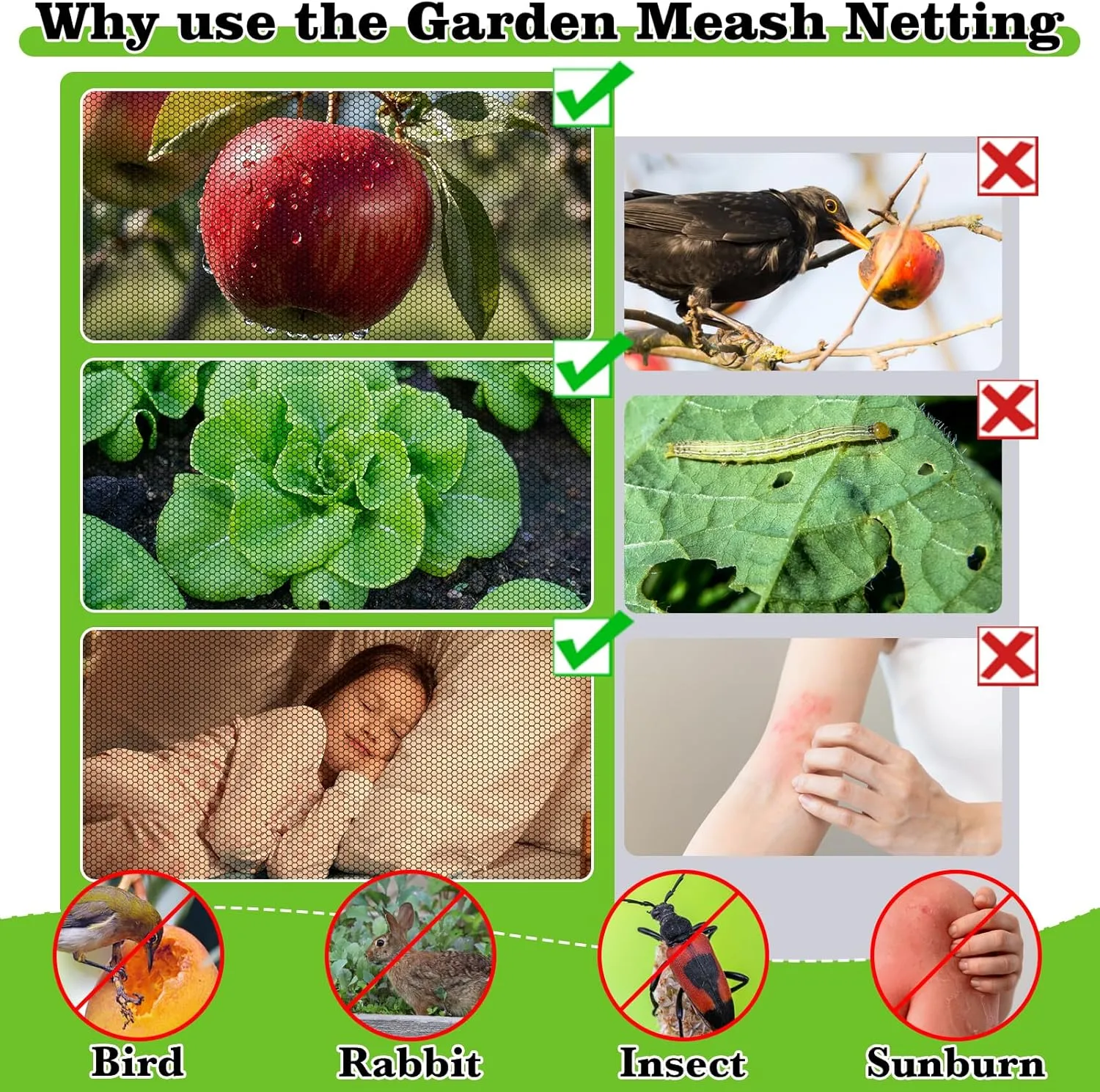 39x10Ft Mosquito Netting Garden Mesh Netting,Fly Bird Net Barrier Hunting Blind Plant Protecting Net, 3x12m Black