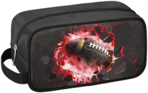 3D Rugby Hanging Kids Dopp Kit Boys Toiletry Travel Bag Waterproof Kids Shower Bag Hanging Wash Bag Cosmetic Bag for Travel Essential