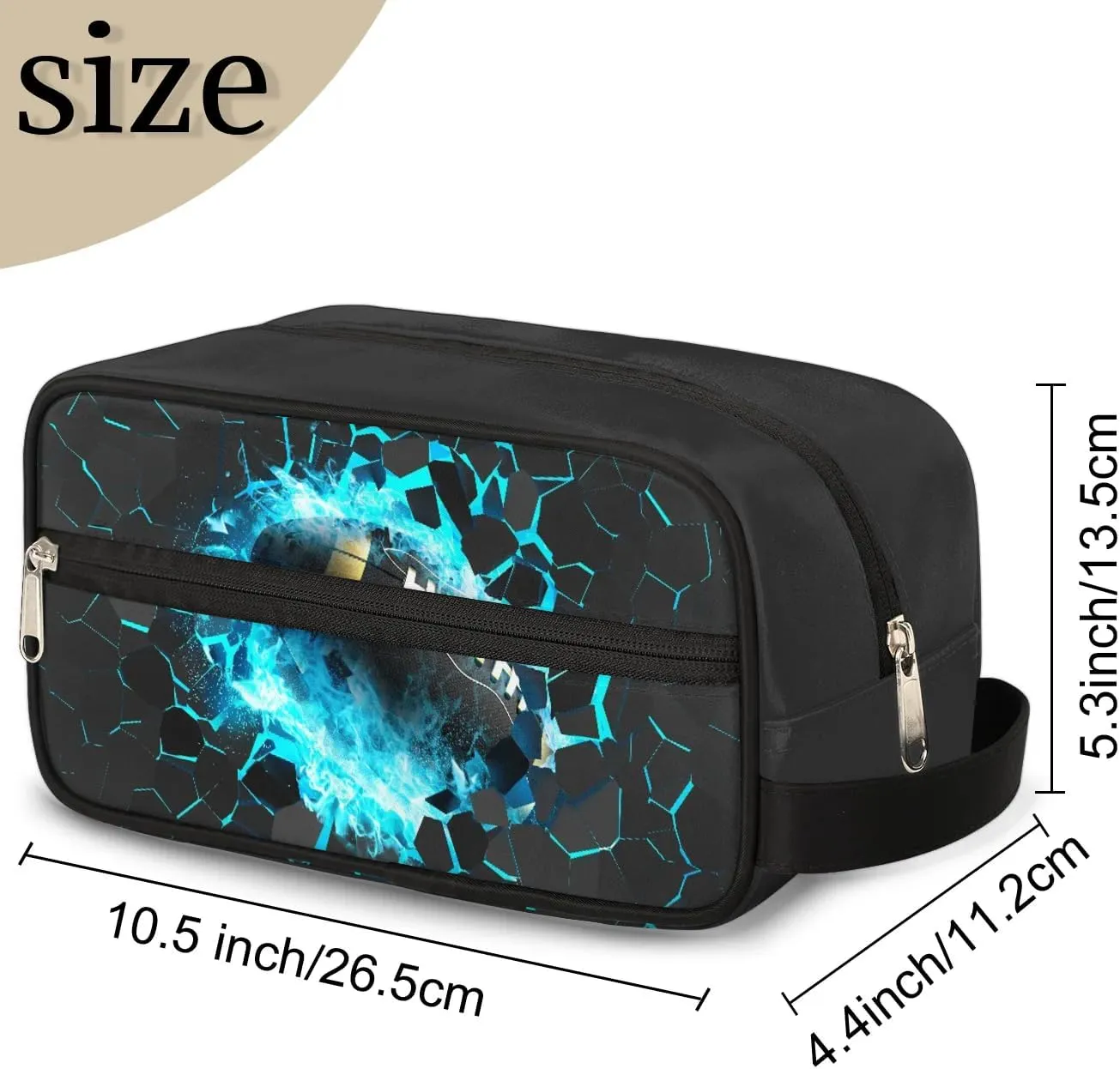 3D Rugby Kids Travel Toiletry Bag for Boys Shaving Dopp Kit Shower Wash Bag Waterproof Hanging Cosmetic Bag for Sport Camping Essential