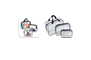 3pcs Clear Toiletries Bag Travel Bag Wash Bag Makeup Bag Travel