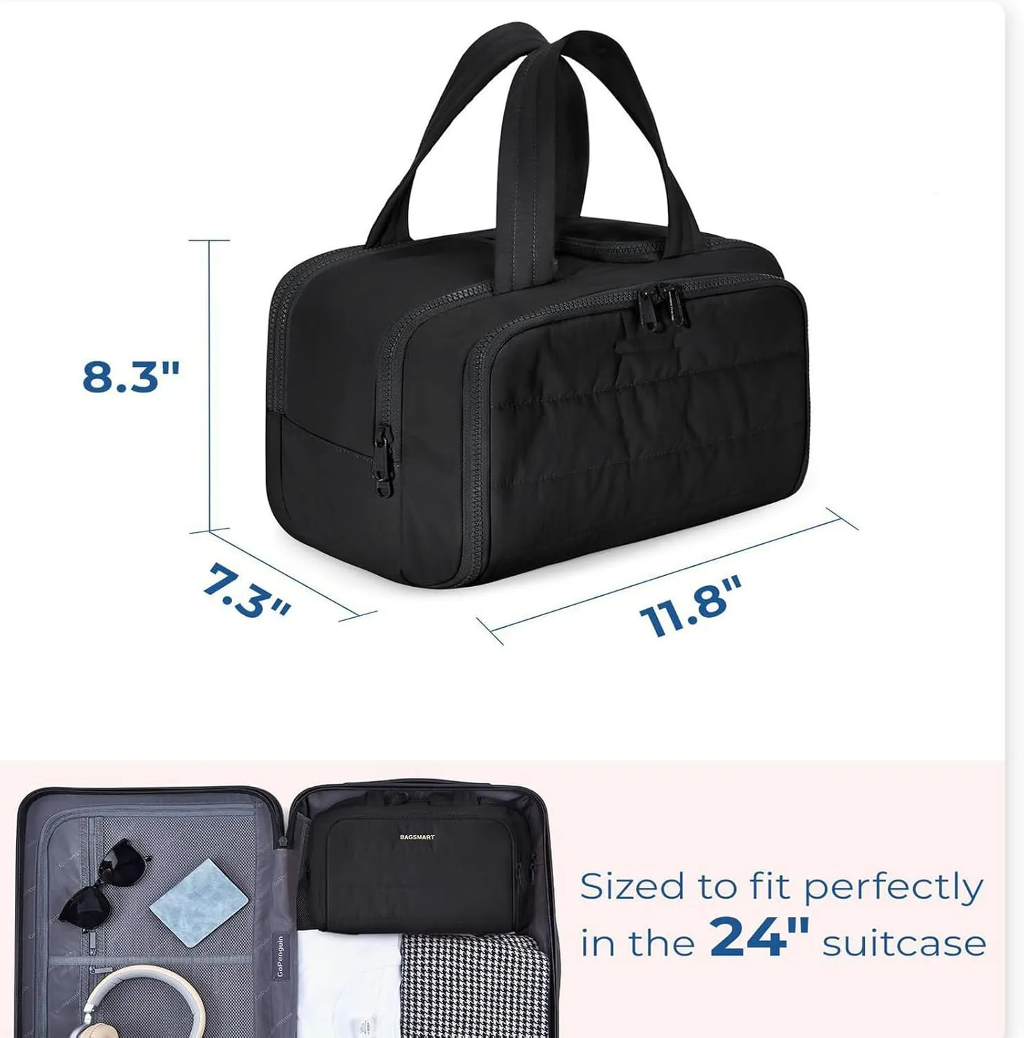 4-In-1 Puffy Multi-Functional Toiletry Bag, Travel Toiletry Bag For Women, Large-Capacity Travel Hanging Organizer for Toiletries & Beauty Essentials (Blue Purple)