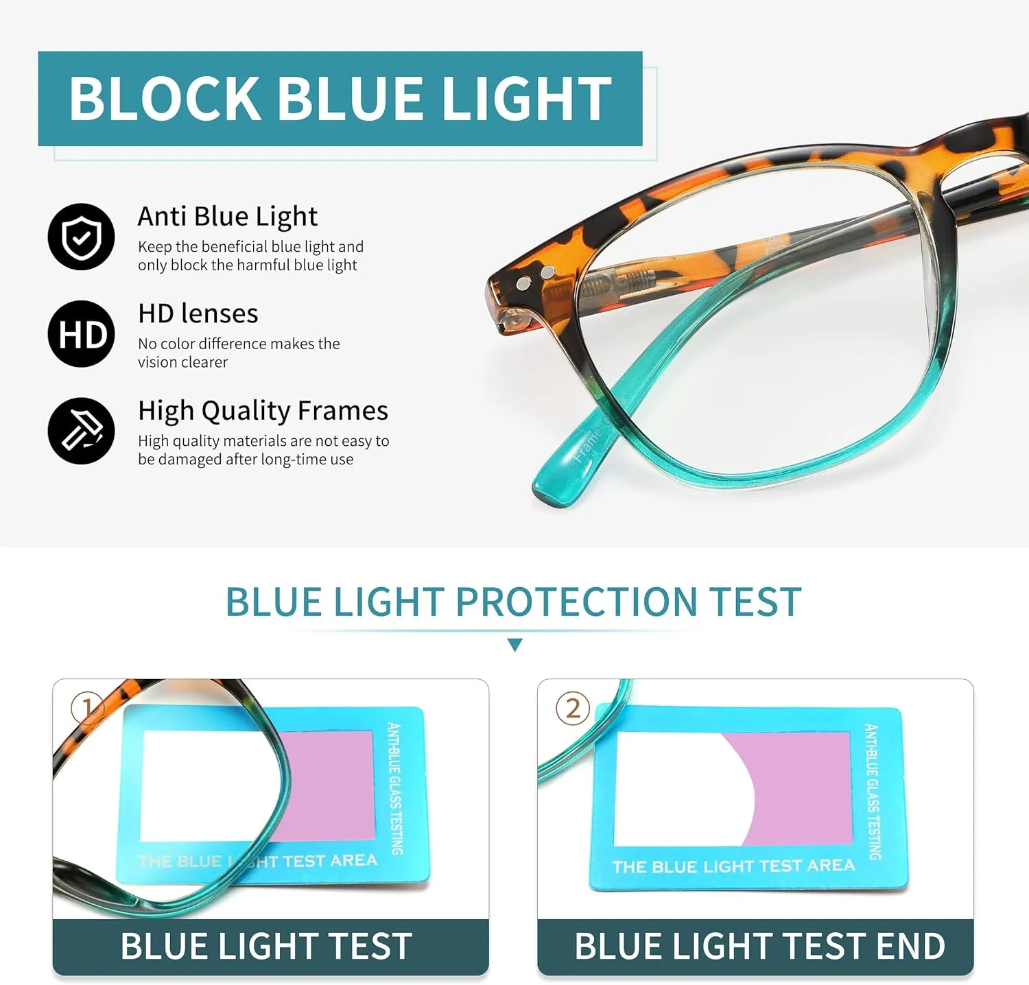 4 Pack Reading Glasses for Women Men Square Blue Light Blocking Computer Reader with Spring Hinge Anti Eyestrain  1.50