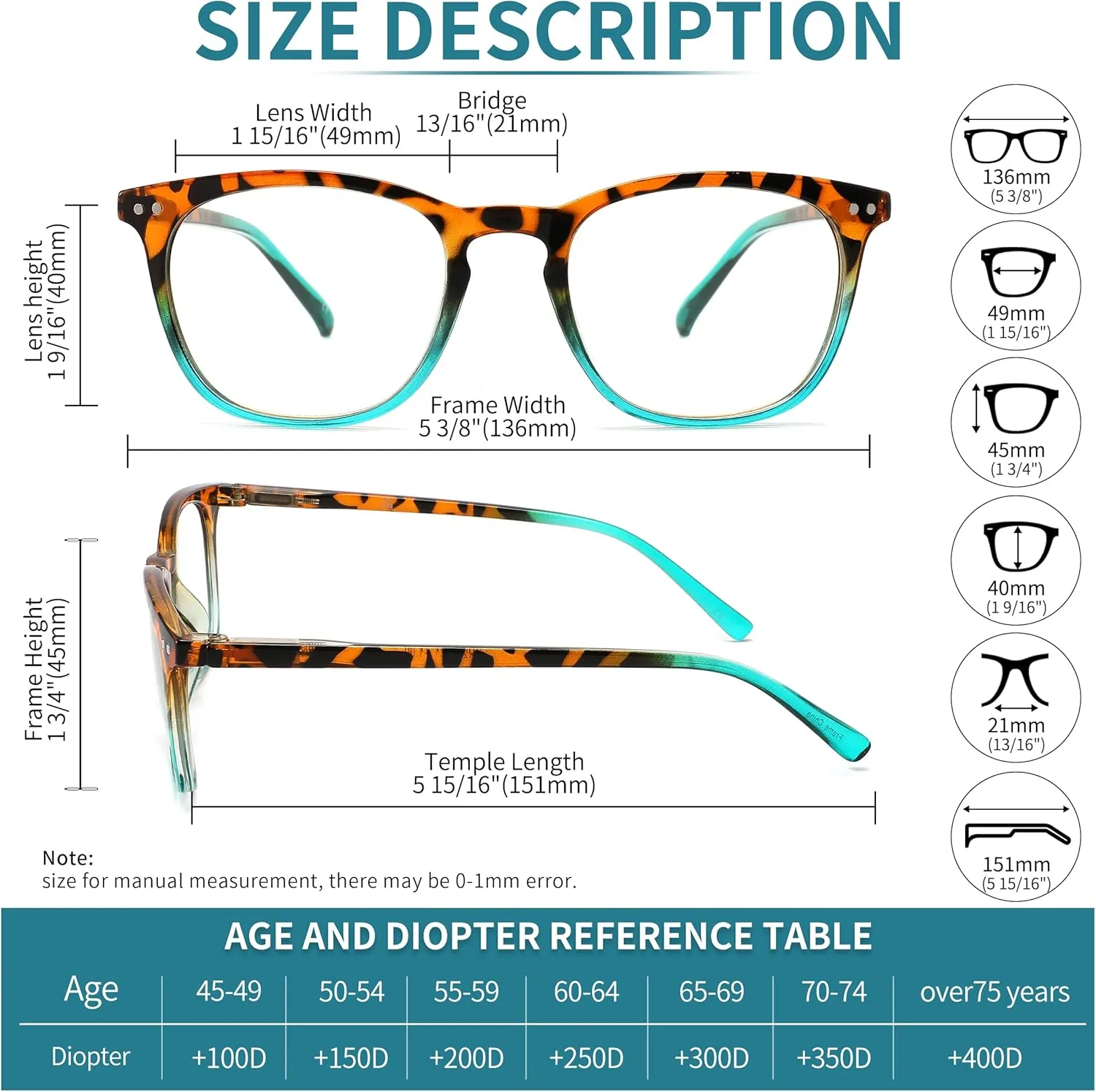 4 Pack Reading Glasses for Women Men Square Blue Light Blocking Computer Reader with Spring Hinge Anti Eyestrain  1.50