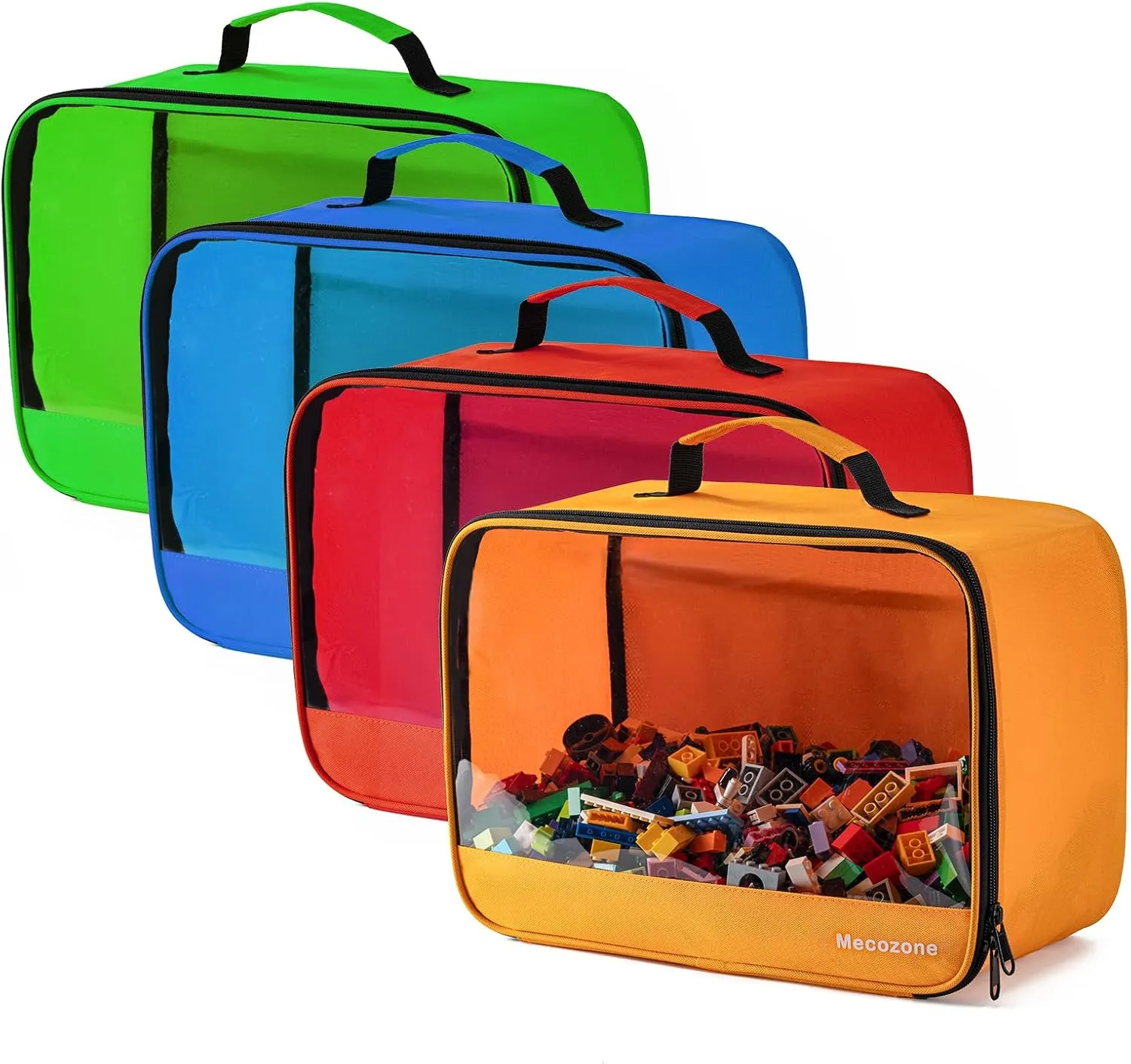 4 PCS Toys Storage Bag, Classic Bricks Building Set Storage Bag, Travel Case for Building Toys, Puzzles,X Large Size