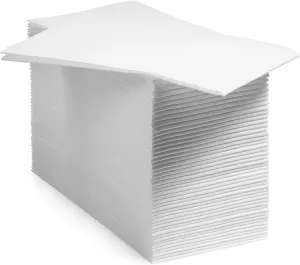 400-Pack BloominGoods Disposable Bathroom Napkins | Linen-Feel Guest Towels | Cloth-Like Hand Tissue Paper, White, 12" x 17"