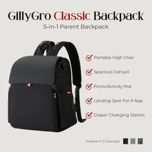 5-in-1 Convertible Diaper Bag Backpack | Portable Changing Station, Travel-Friendly High Chair and Activity Mat