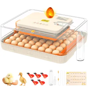 56 Egg Incubator for Hatching Eggs, Egg Incubators with Automatic Egg Turning, Temperature and Humidity Control, Egg Candler, Automatic Water Bottle Refill, Incubator for Chicken, Ducks, Goose