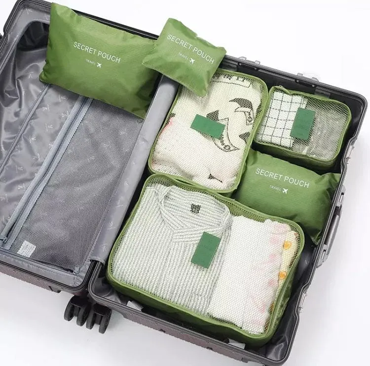6 Pcs Travel Storage Bag, Clothes Tidy Organizer, Wardrobe Suitcase Pouch Travel Organizer, Shoe Packing Cube Bag, Secret Pouch Bag