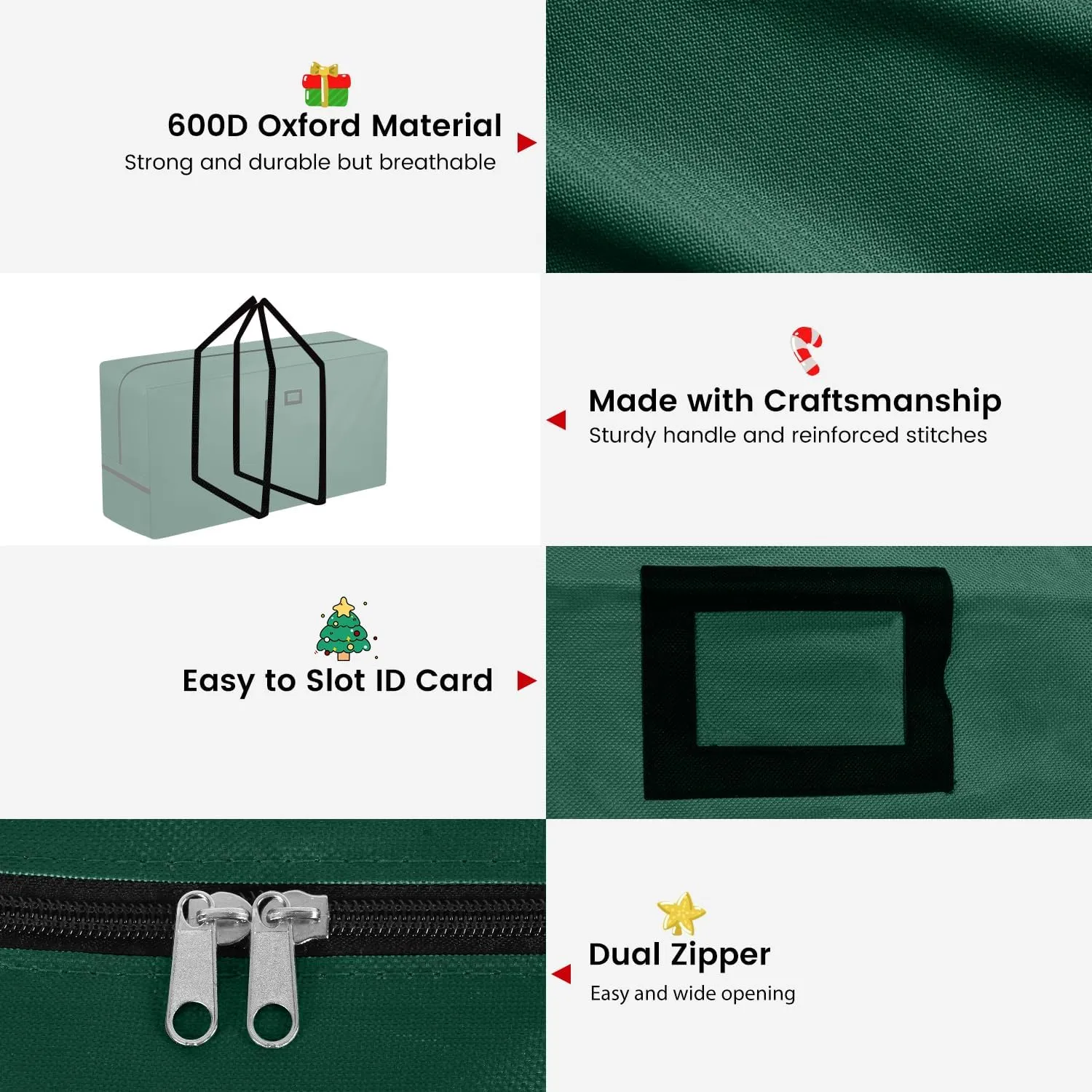 7.5 ft Christmas Tree Storage Bag, Heavy Duty 600D Oxford Bag - Extra Large Capacity with Reinforced Handles & Dual Zipper for Holiday Decorations, Ornaments, and Artificial Trees